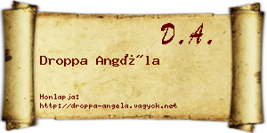 Droppa Angéla névjegykártya